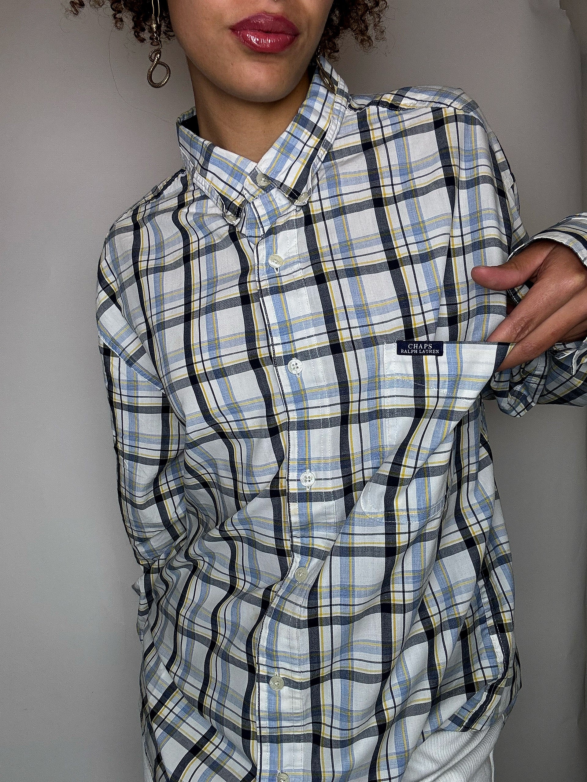 Chemise à carreaux CHAPS BY RALPH LAUREN L vintage