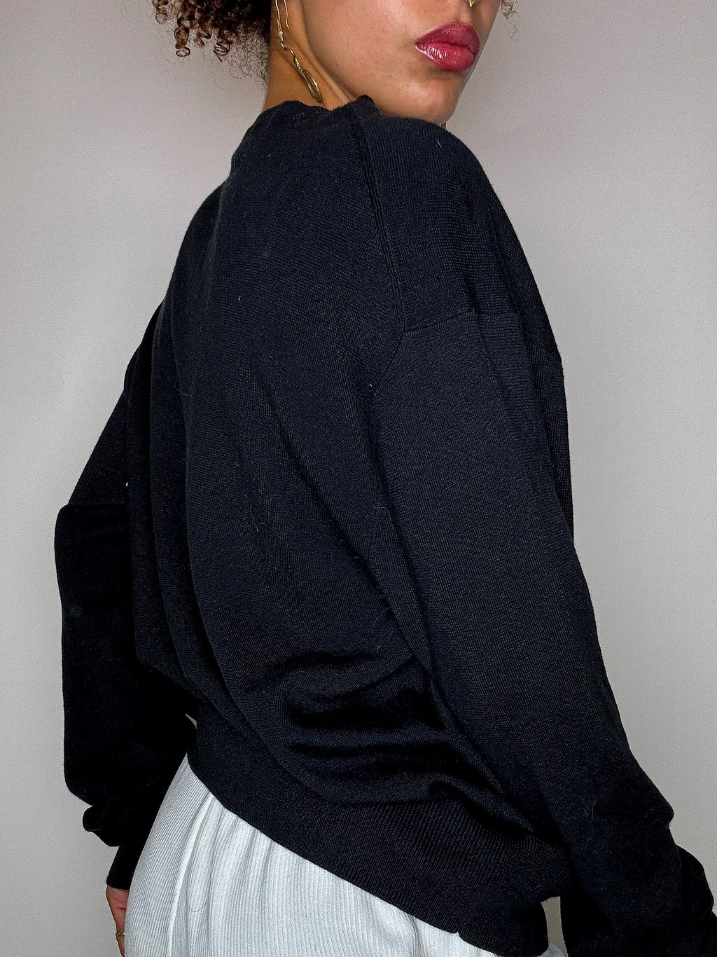 Pull col V noir POLO RALPH LAUREN L vintage