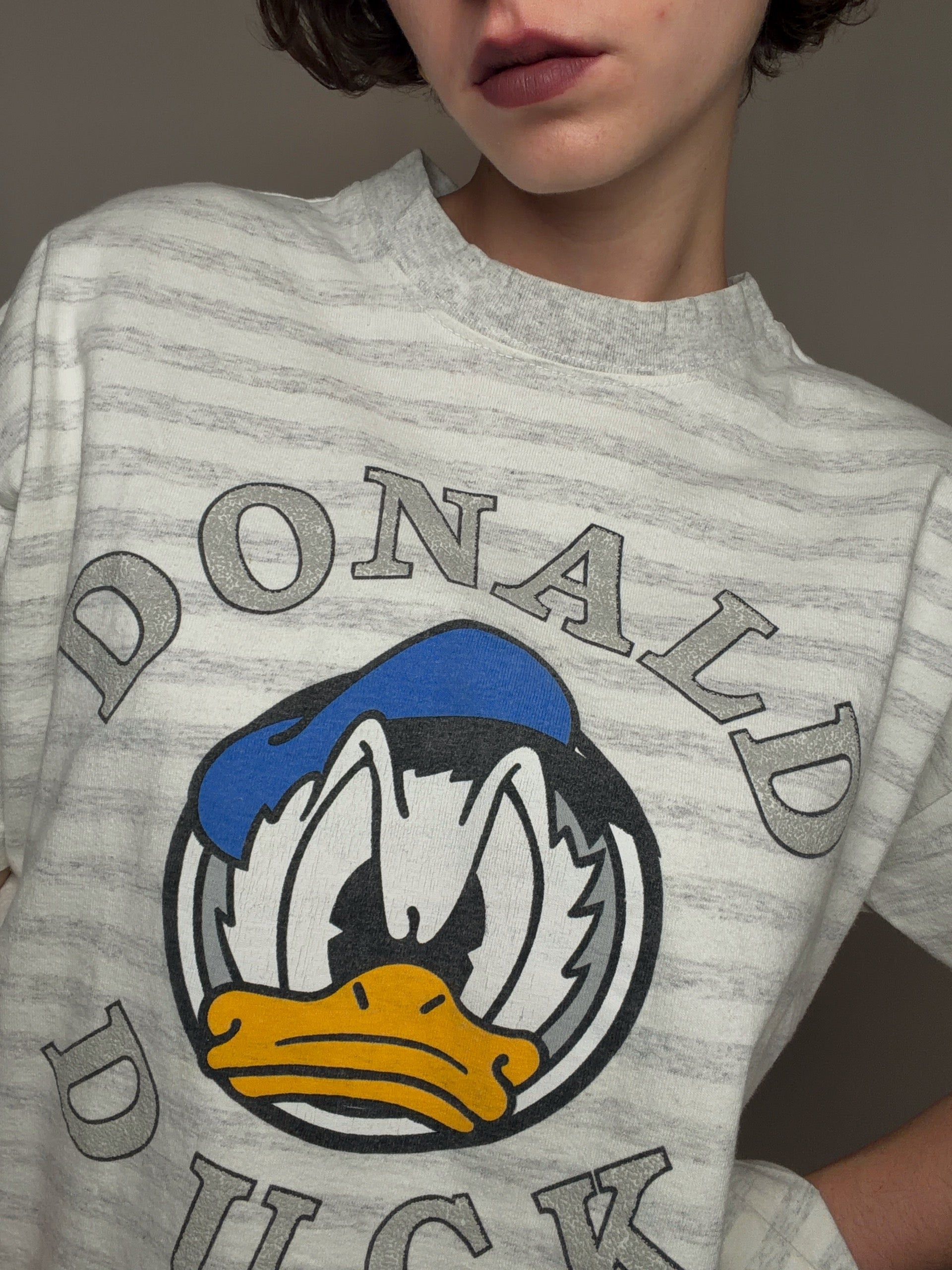 Tshirt rayé gris Donald Duck M/L vintage