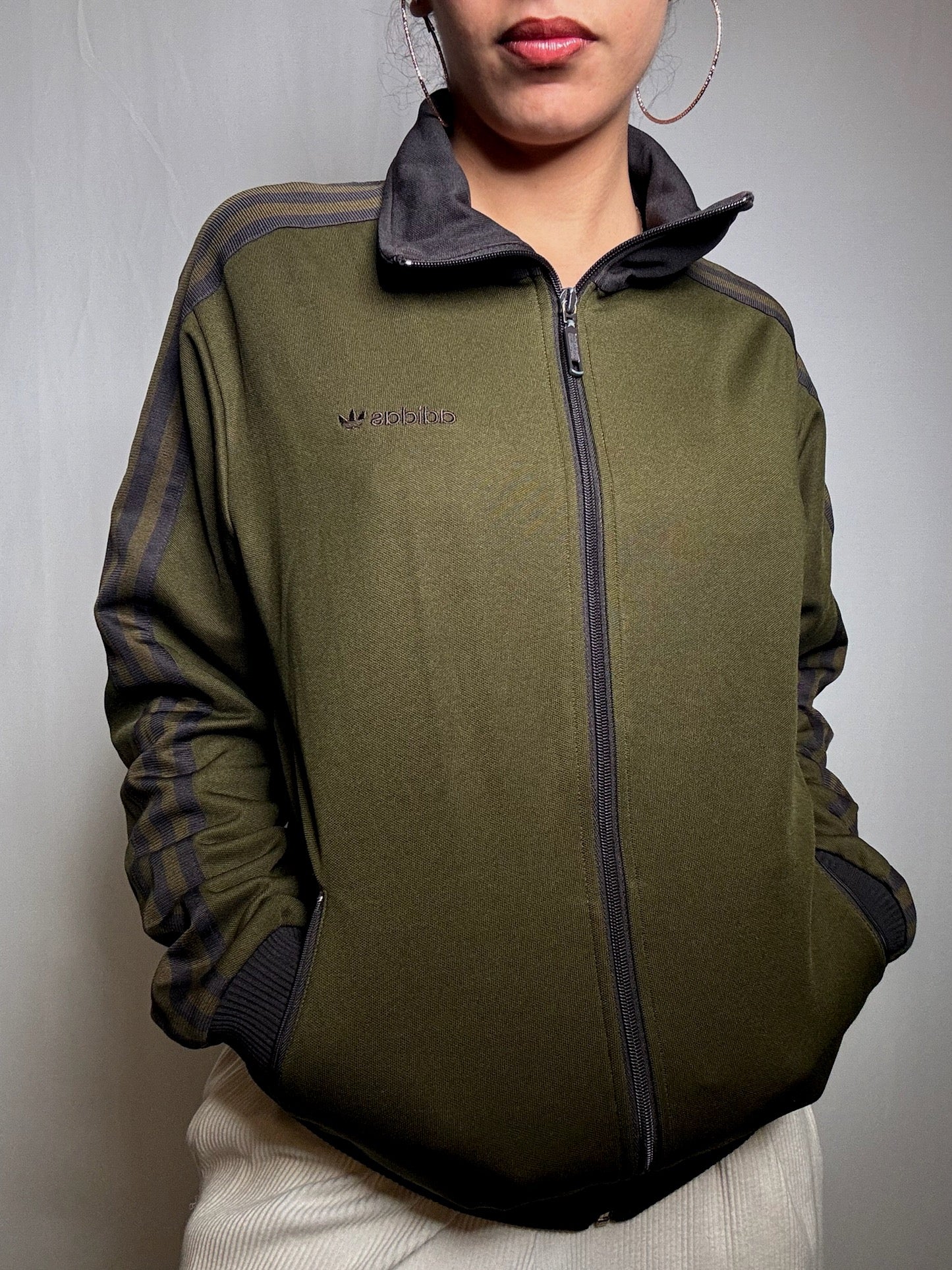 Jacket de sport kaki Adidas S vintage