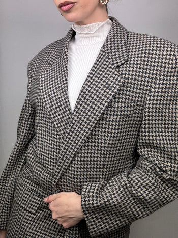 Blazer à pied de poule avec du cachemire L/XL vintage