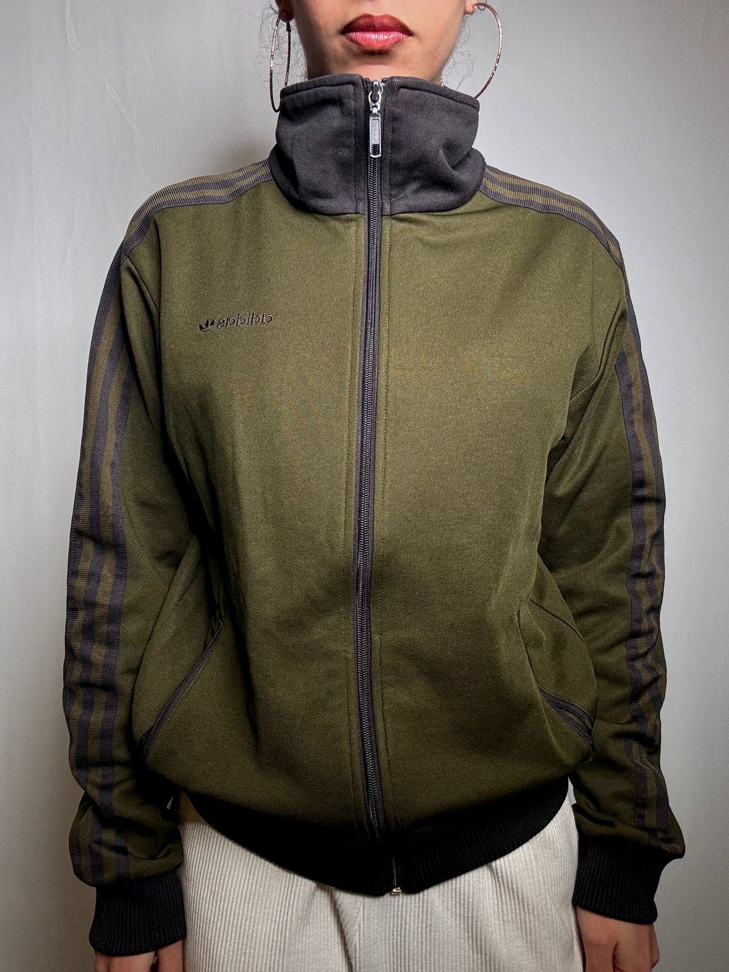 Jacket de sport kaki Adidas S vintage