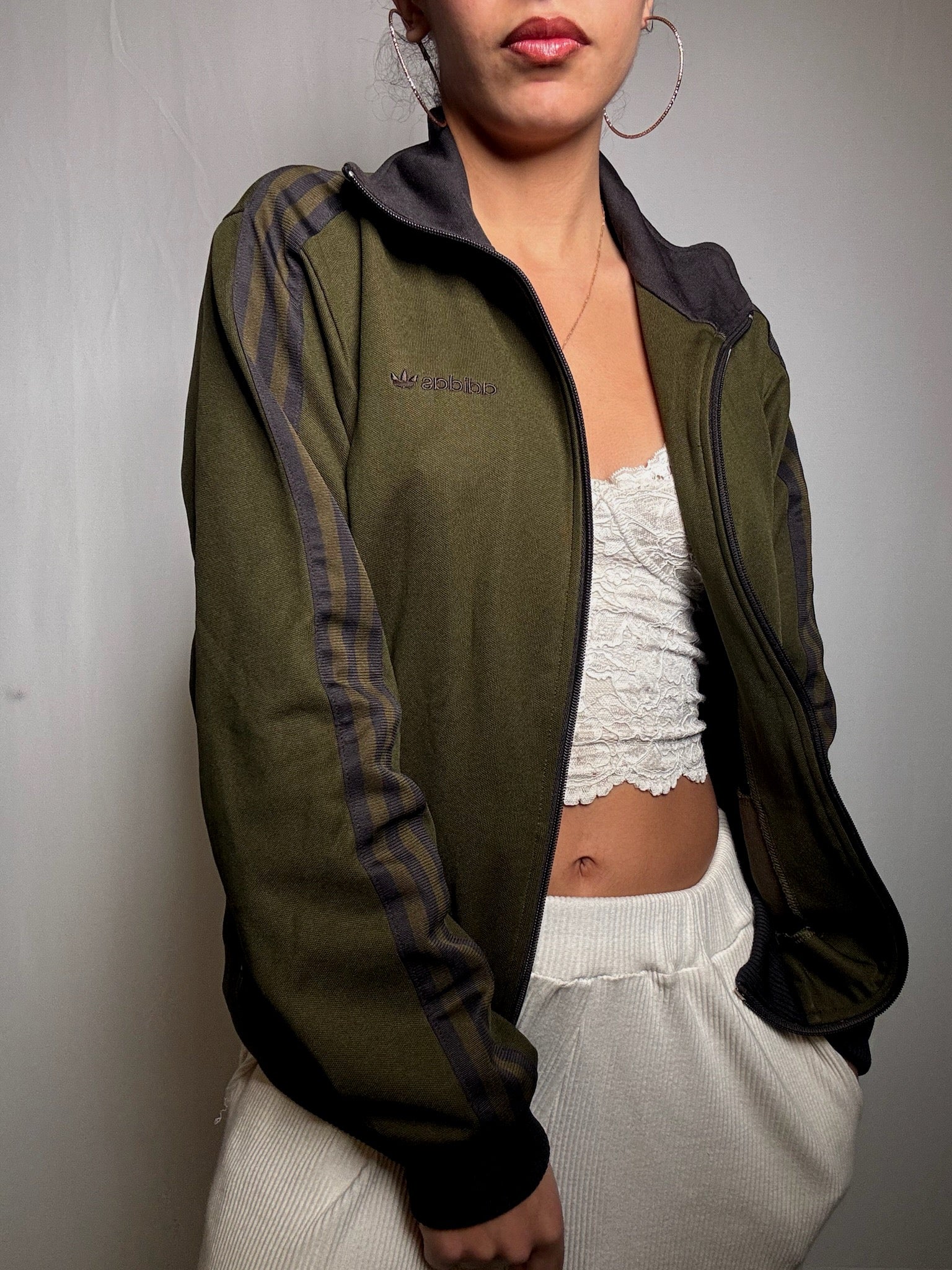 Jacket de sport kaki Adidas S vintage