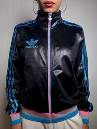 Jacket Adidas noire brillante M/L vintage