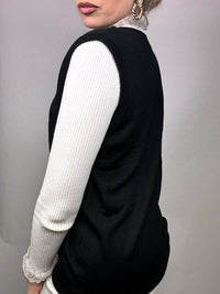 Gilet en laine noir S/M Vintage