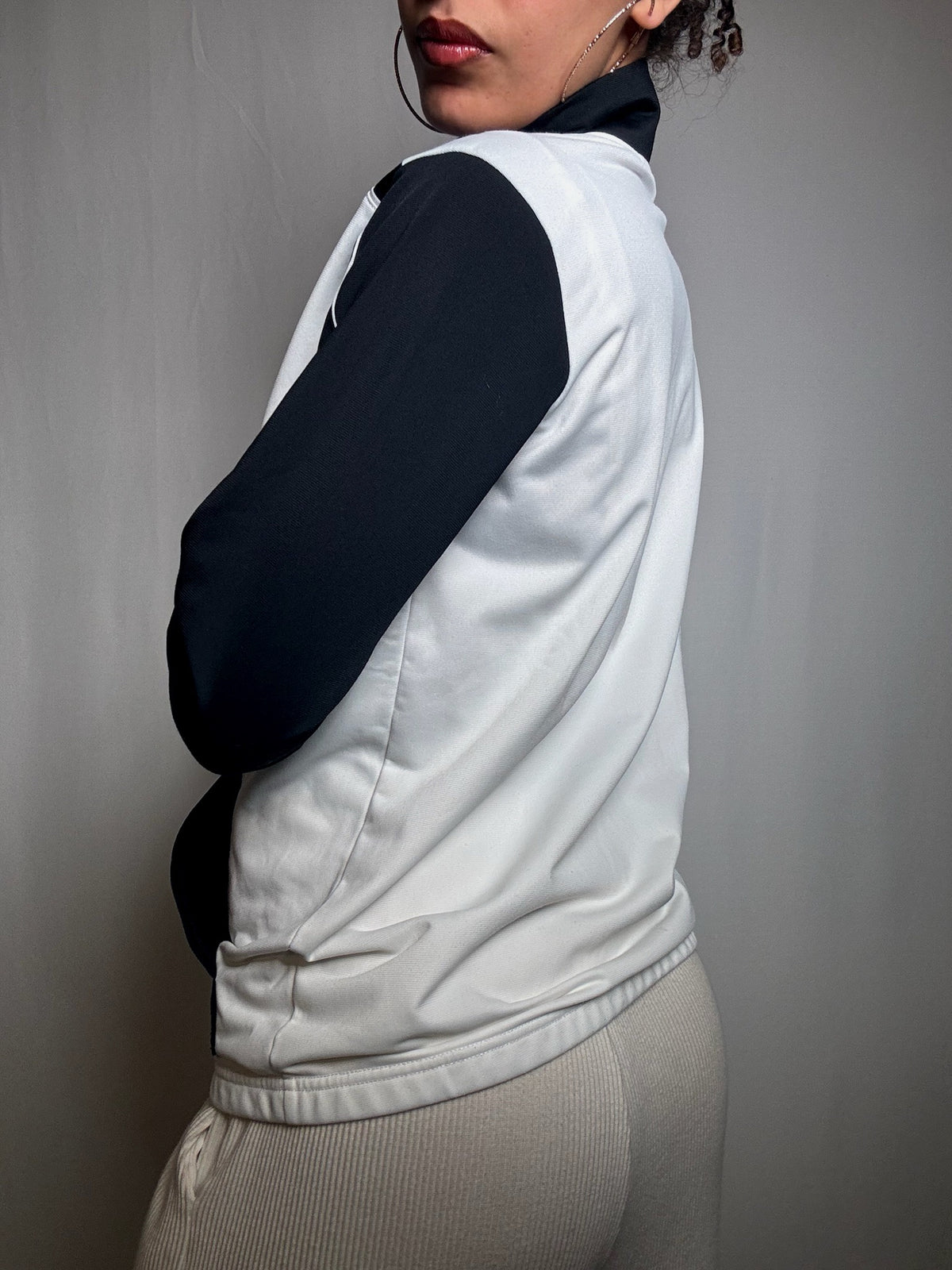 Jacket de sport noire et blanche Nike M vintage
