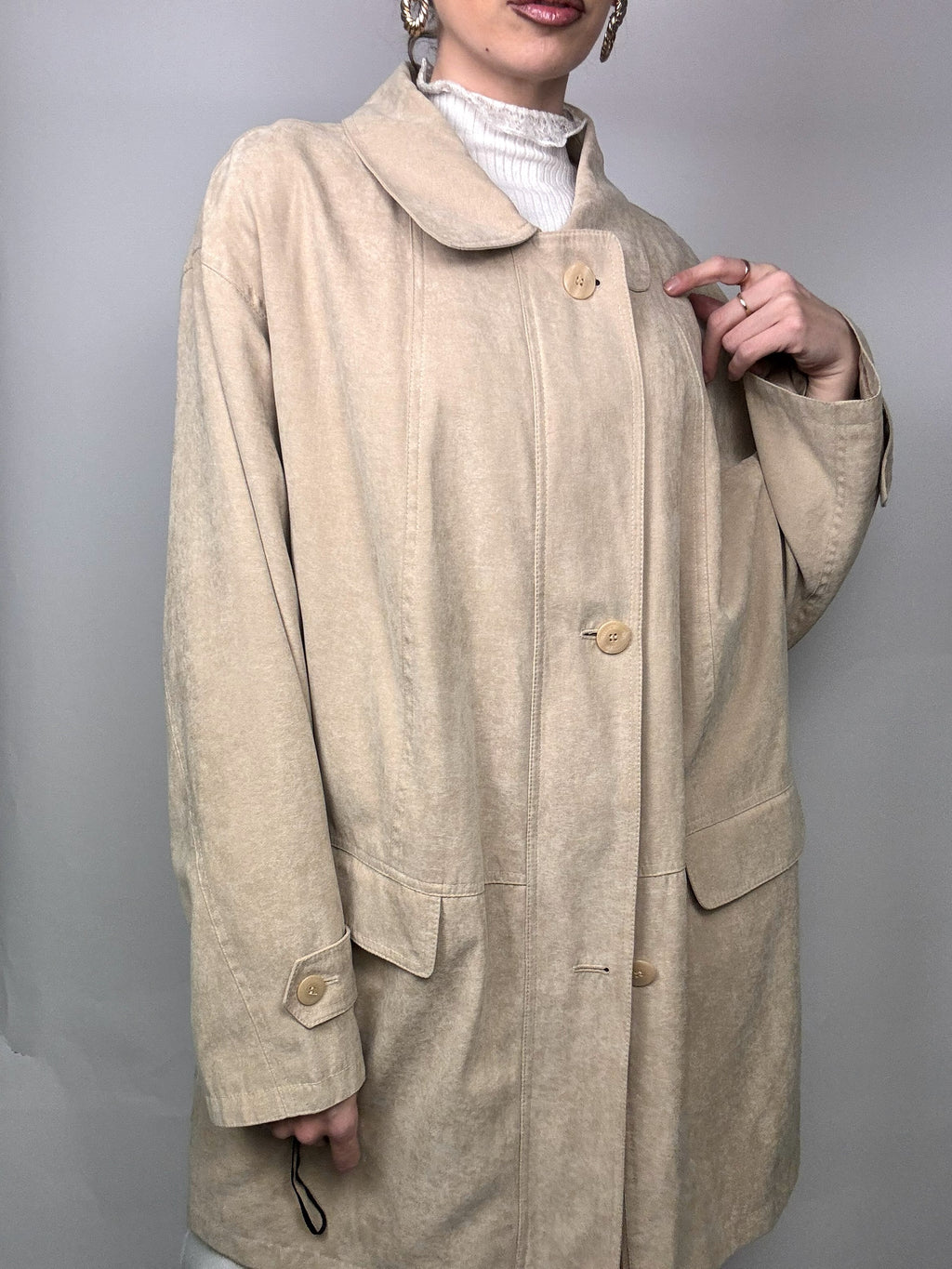 Veste douce beige oversize DAMART XL vintage
