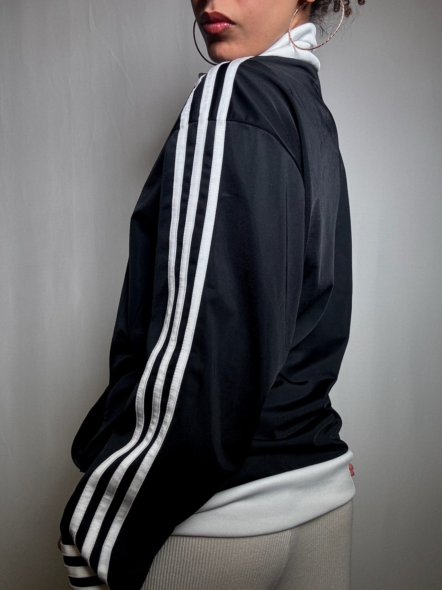 Jacket de sport noir Adidas L vintage