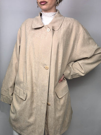 Veste douce beige oversize DAMART XL vintage