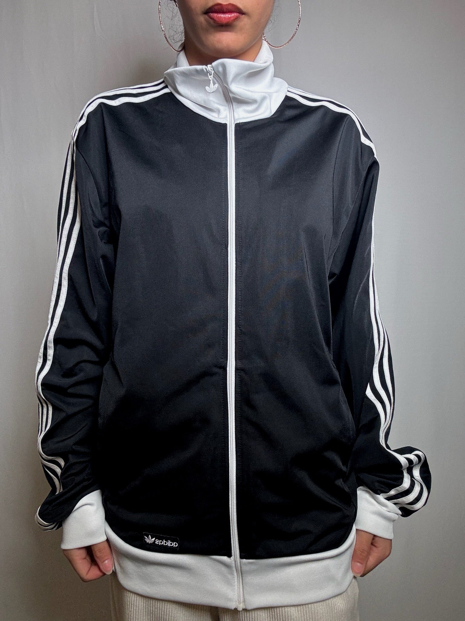 Jacket de sport noir Adidas L vintage