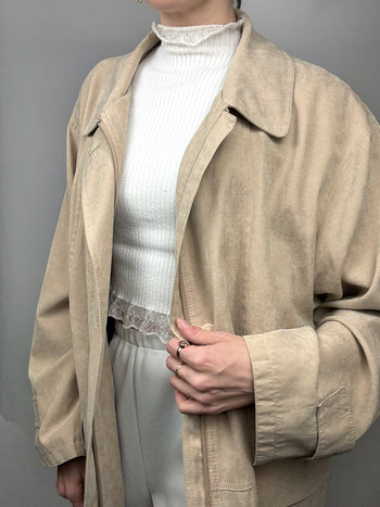 Veste douce beige oversize DAMART XL vintage