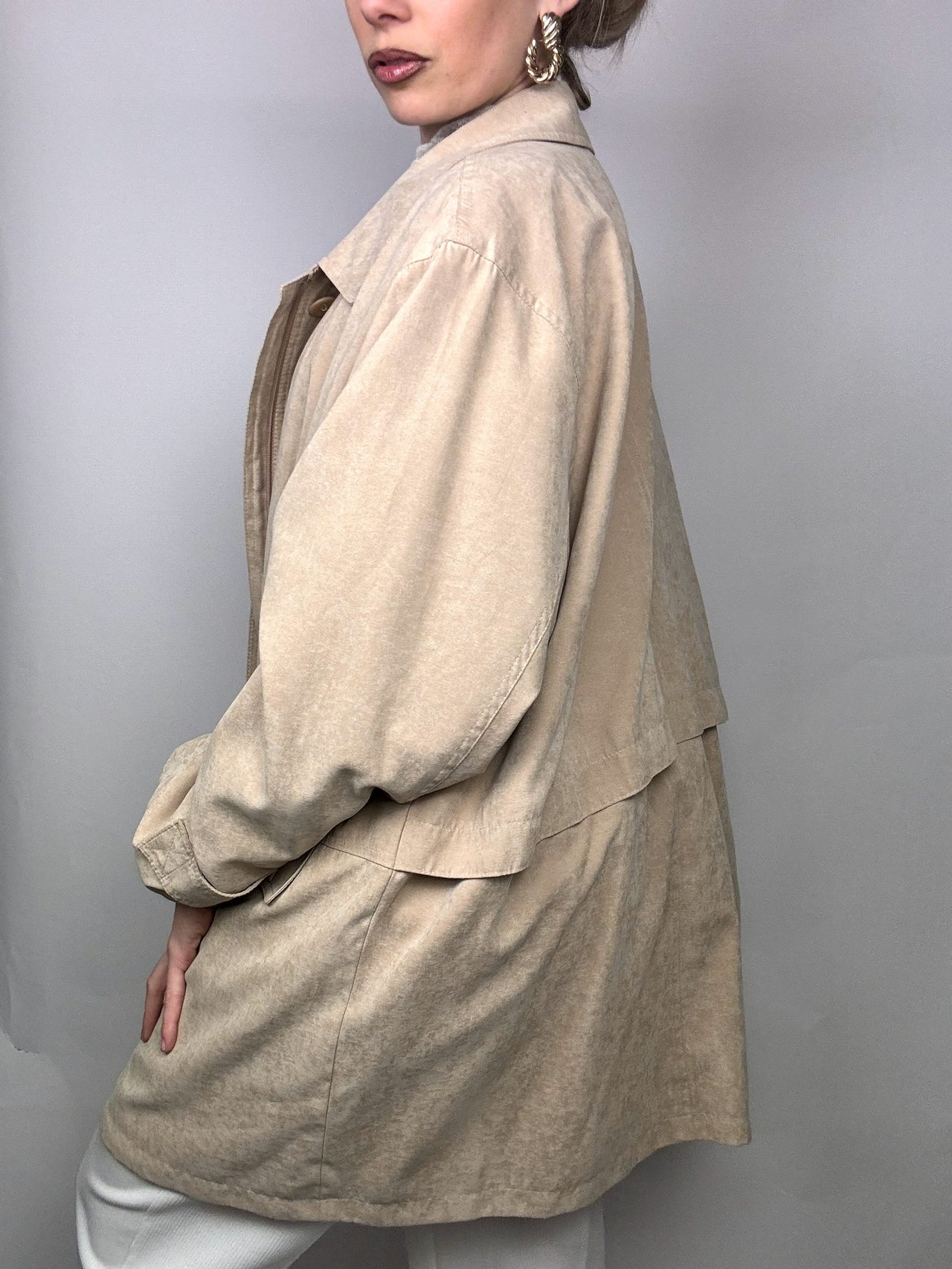 Veste douce beige oversize DAMART XL vintage