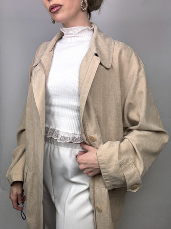 Veste douce beige oversize DAMART XL vintage