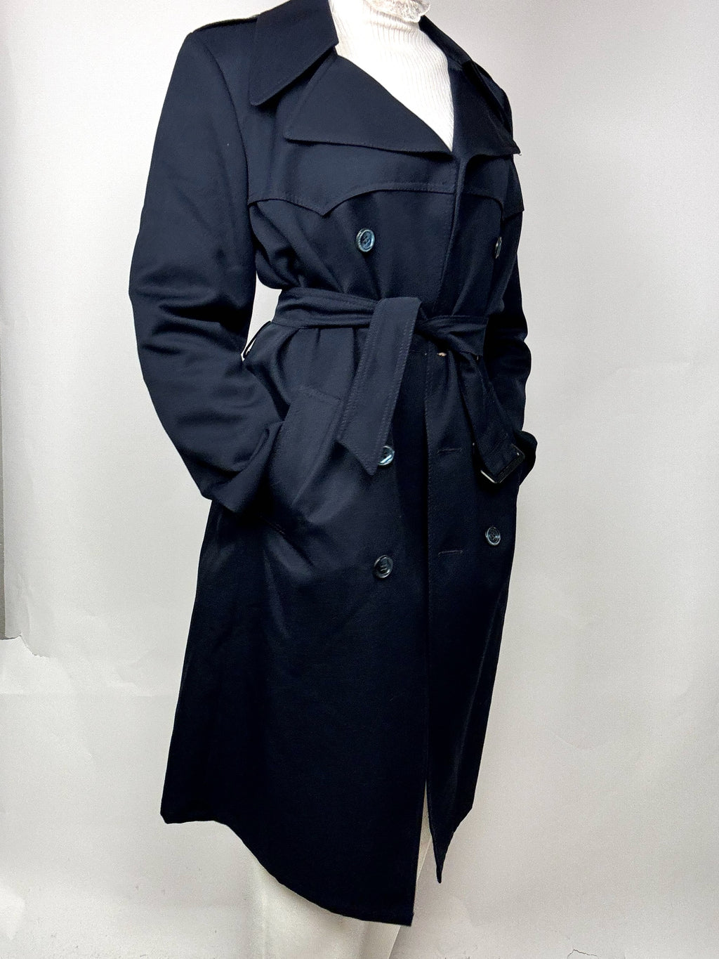 Vintage Navy Blue Cotton Trenchcoat S/M