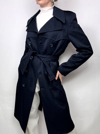 Vintage Navy Blue Cotton Trenchcoat S/M