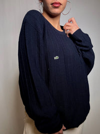 Pull en maille marine Lacoste XL vintage