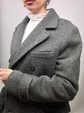 Manteau en laine gris L/XL vintage