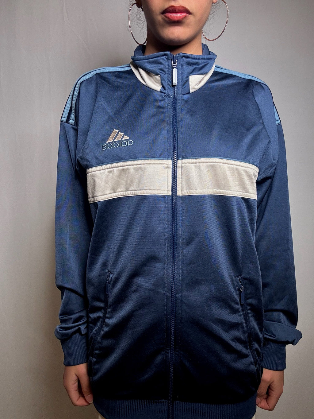 Jacket de sport bleue Adidas M vintage