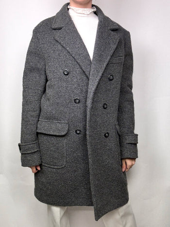 Manteau en laine gris L/XL vintage