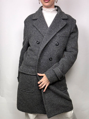 Manteau en laine gris L/XL vintage