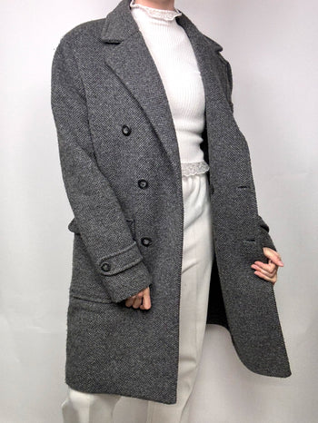 Manteau en laine gris L/XL vintage