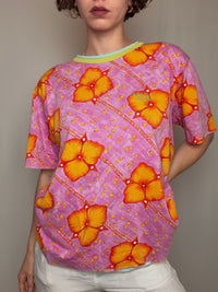 Tshirt à fleurs roses L vintage