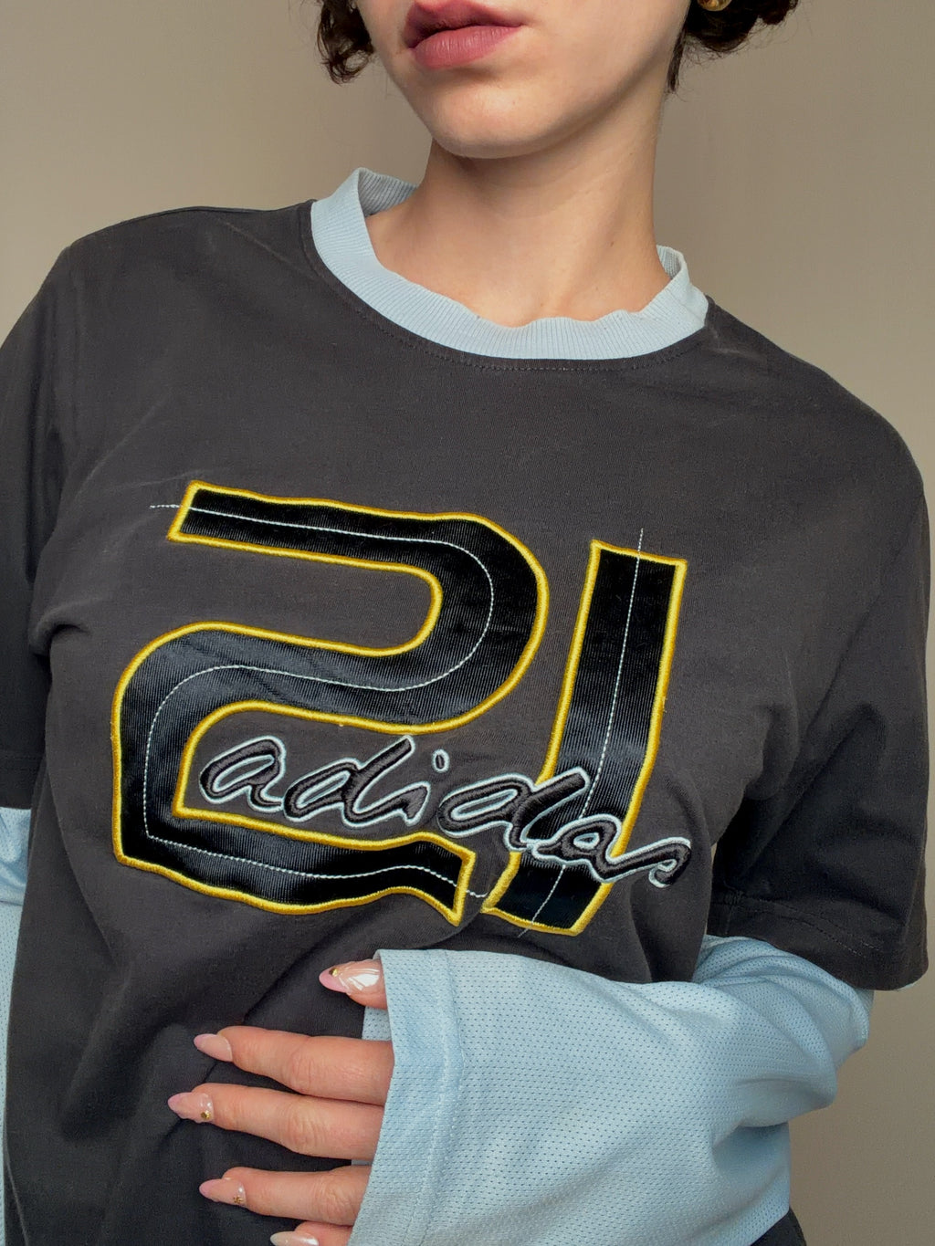 Tshirt effet layering Adidas M vintage