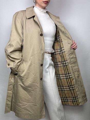 Trenchcoat droit beige M/L vintage