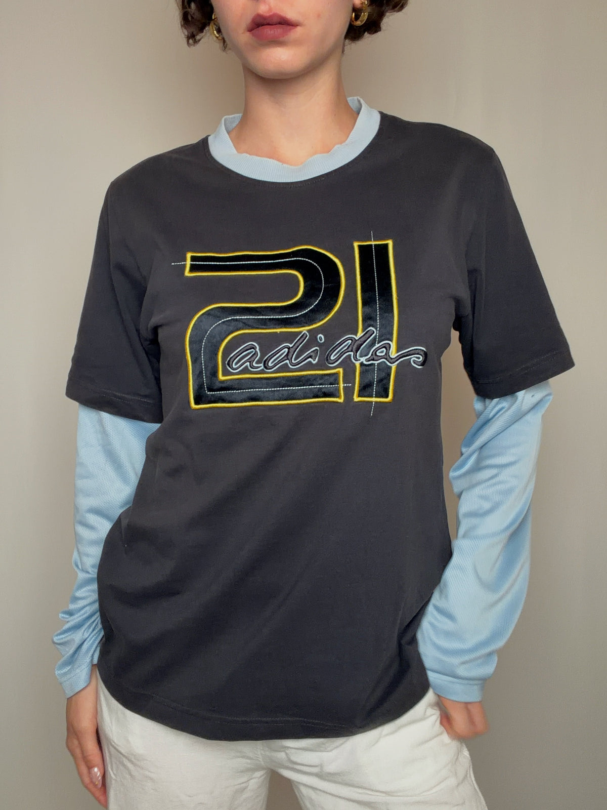 Tshirt effet layering Adidas M vintage