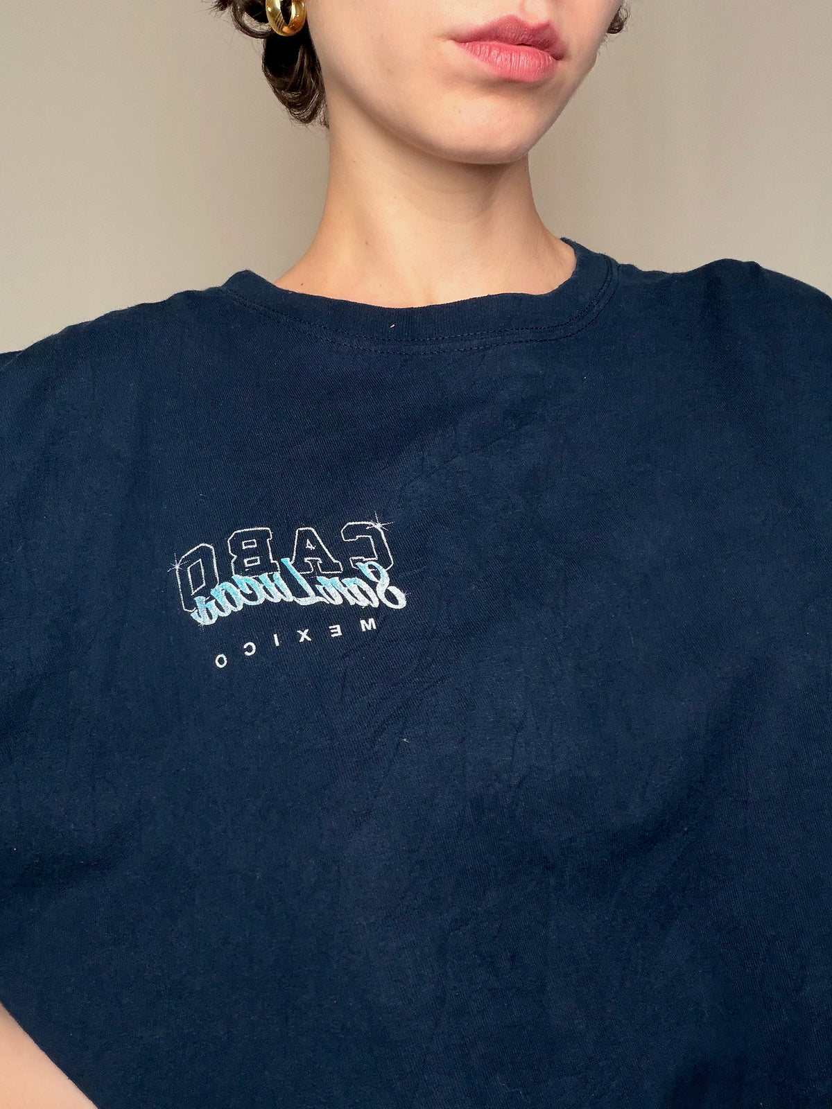 T-shirt noir imprimé CABO XL vintage