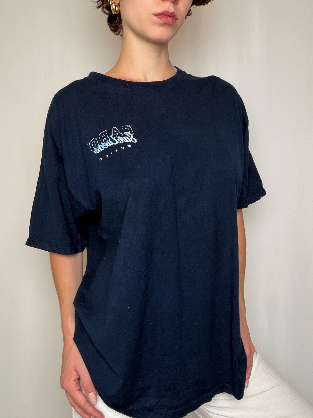 T-shirt noir imprimé CABO XL vintage