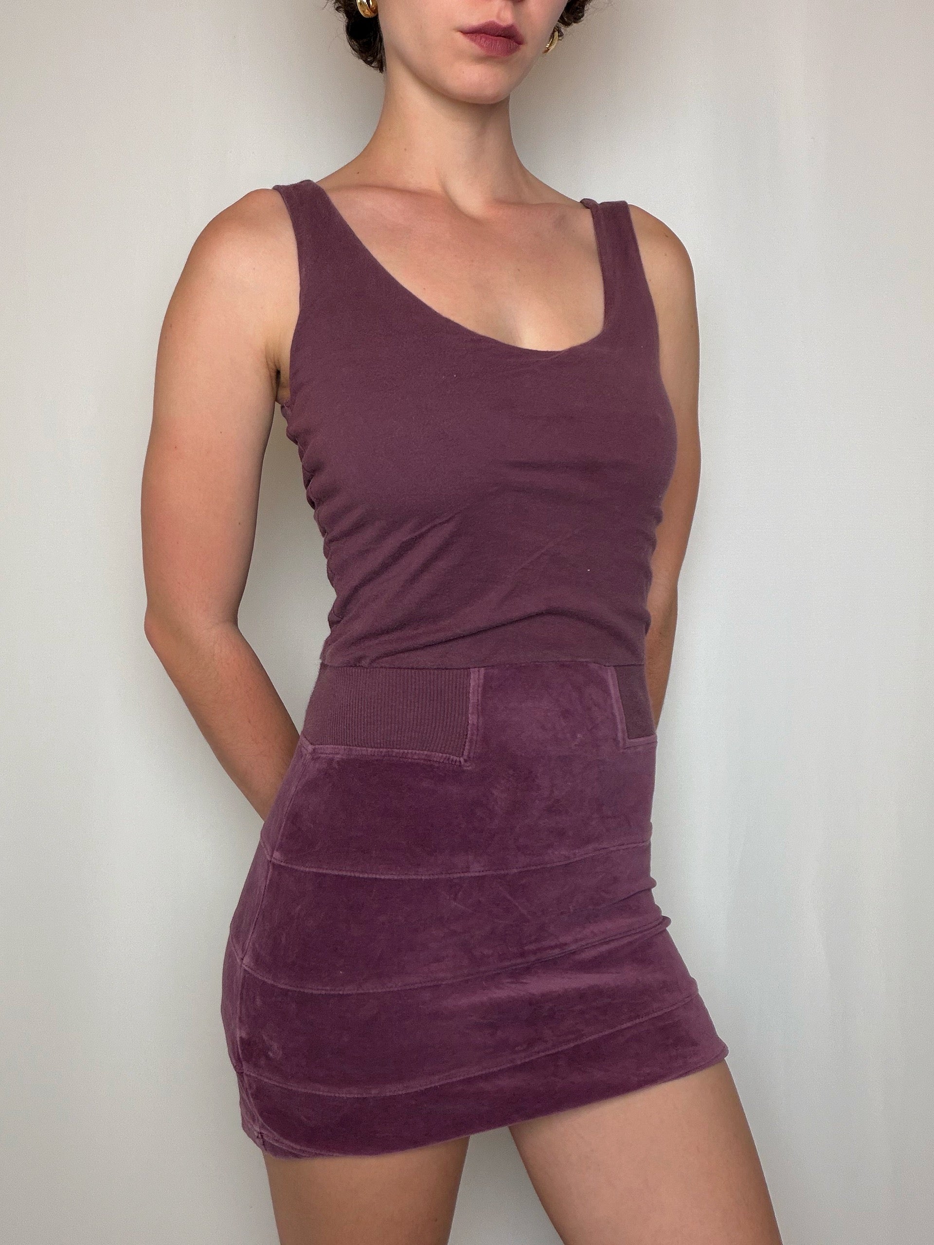 Robe velours prune Juicy Couture S/M vintage