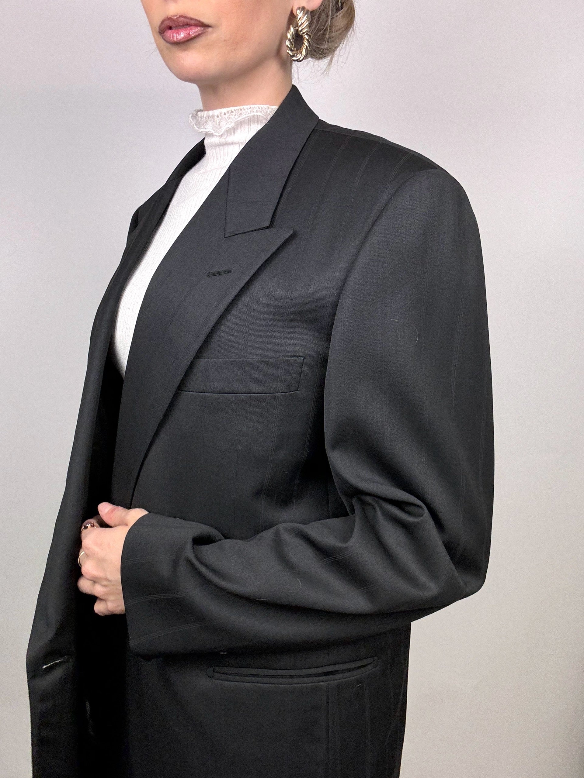 Vintage L/XL übergroßer schwarzer Blazer
