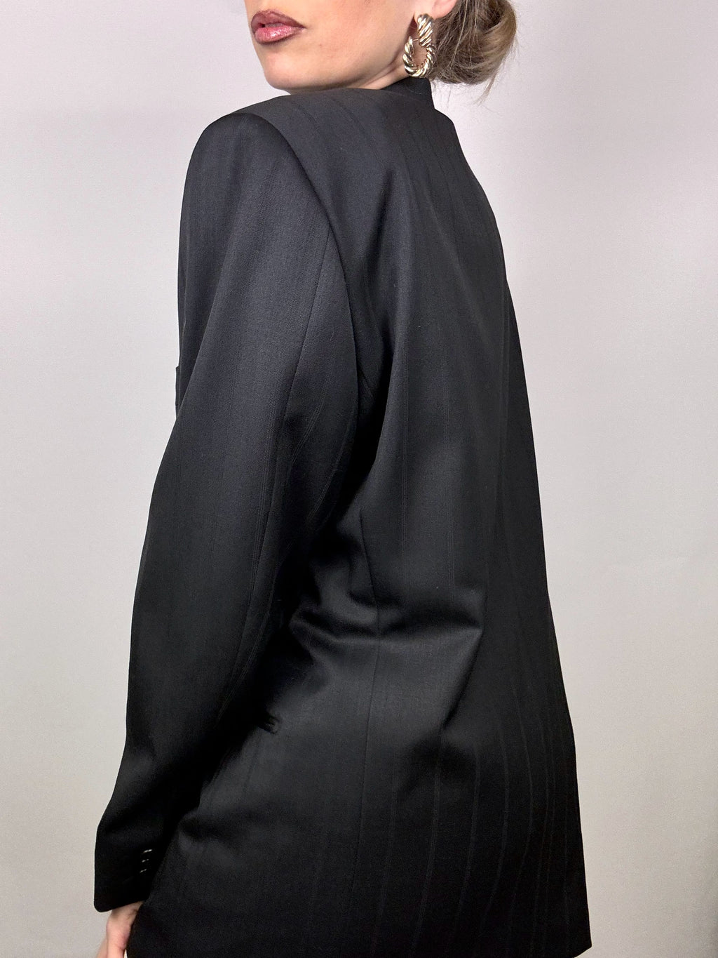 Vintage L/XL übergroßer schwarzer Blazer