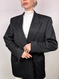 Vintage L/XL übergroßer schwarzer Blazer
