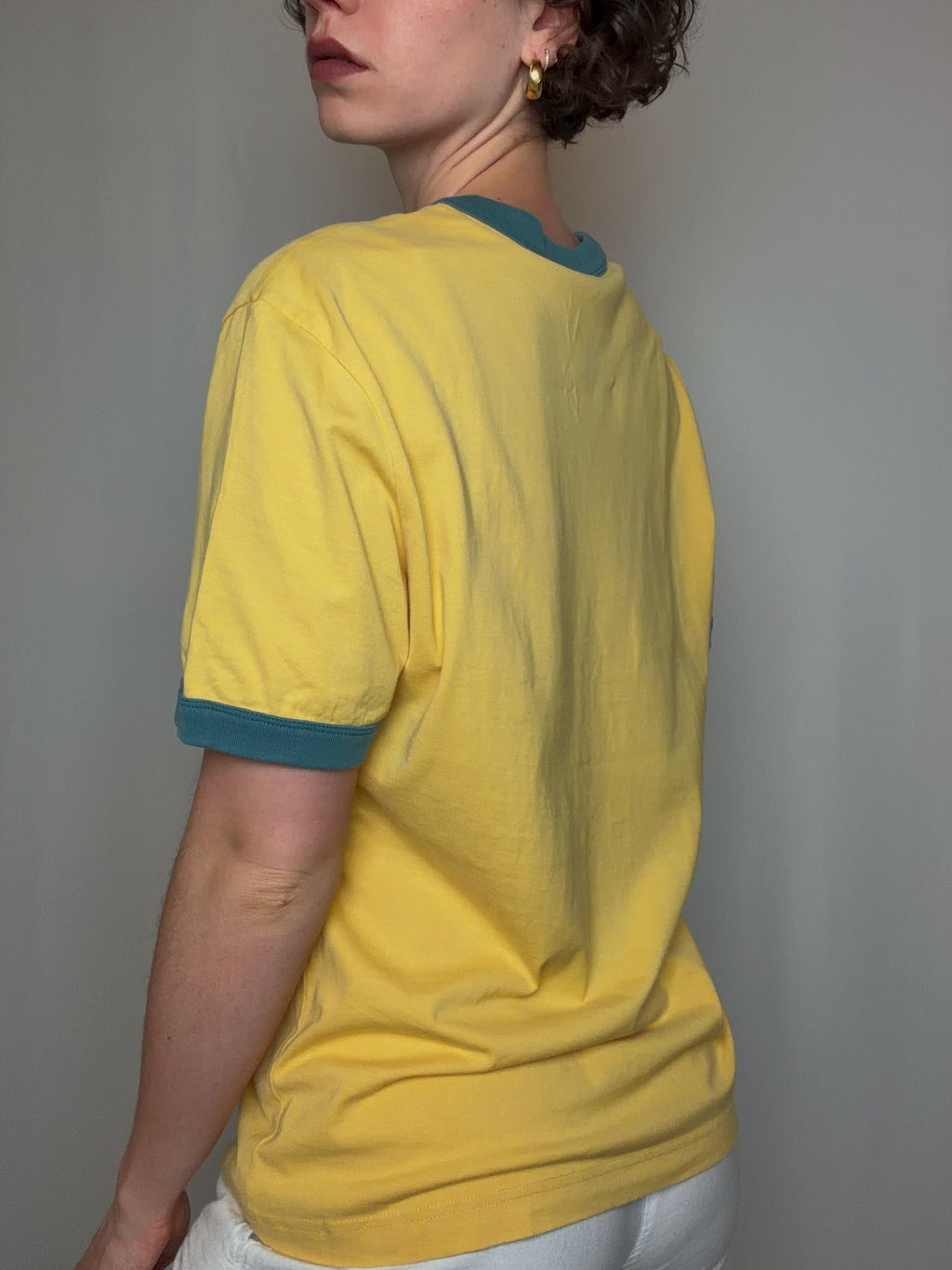 Tshirt jaune et vert Lacoste M vintage