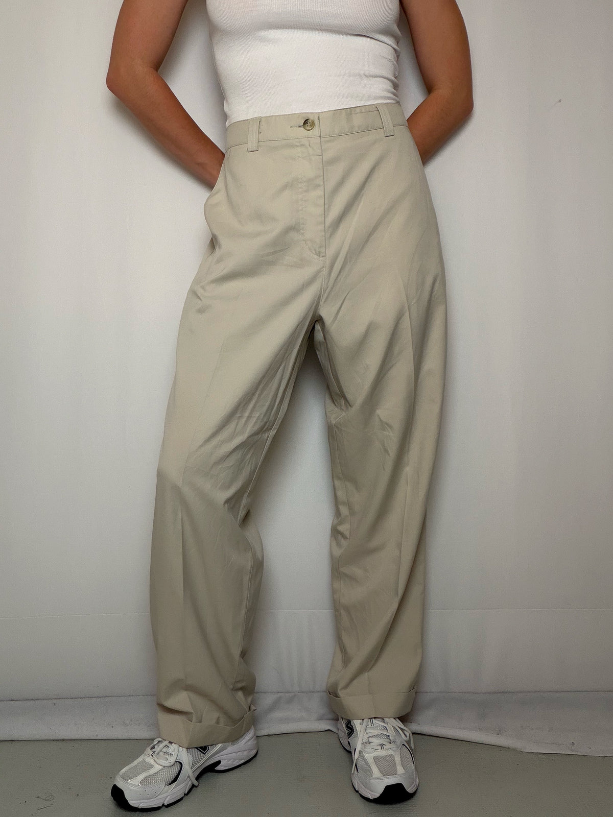 Pantalon chino beige Adidas S vintage
