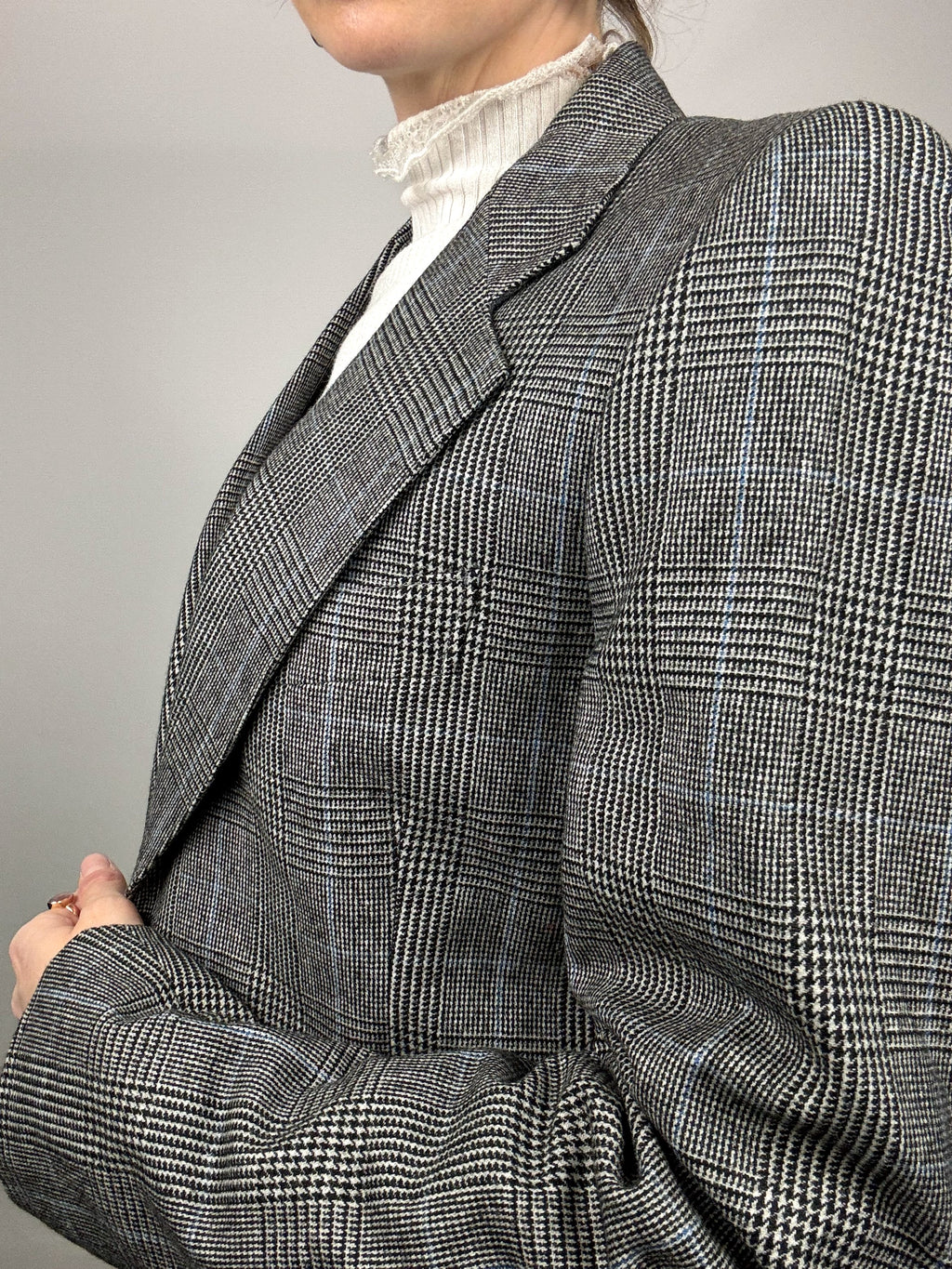 Vintage Grey Plaid Blazer M/L