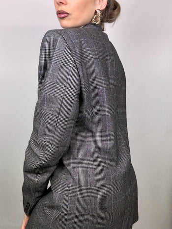 Blazer gris à carreaux M/L vintage