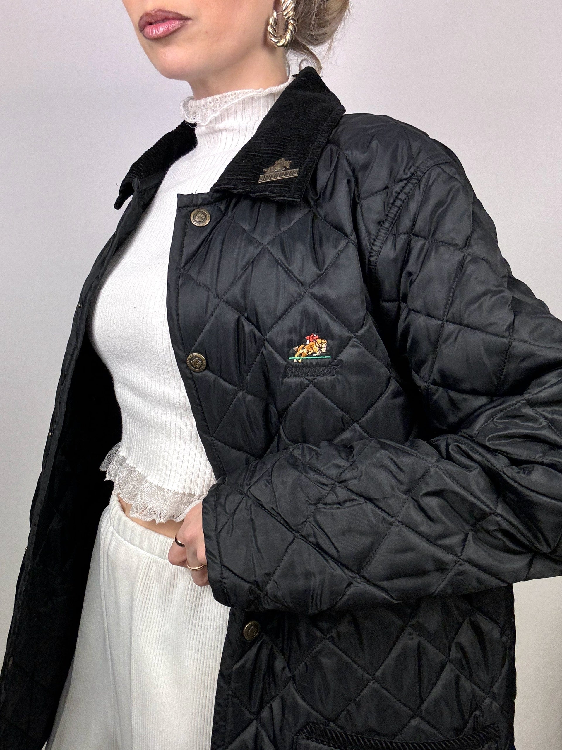 Veste matelassée noire SPILLERS S  Vintage