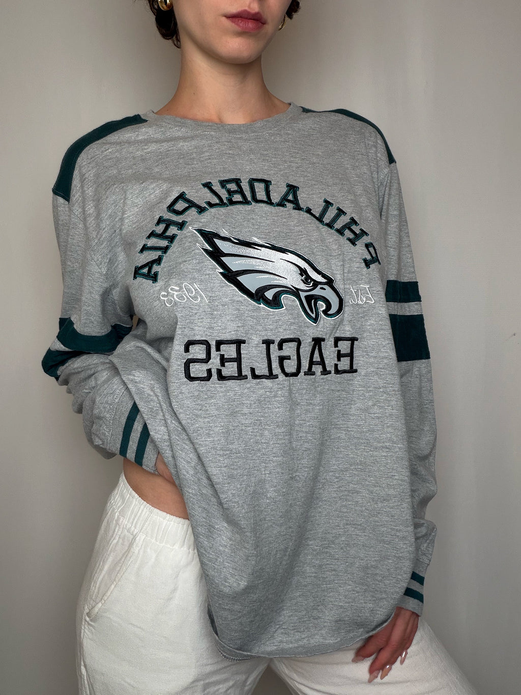 T-shirt manches longues gris NFL XL vintage