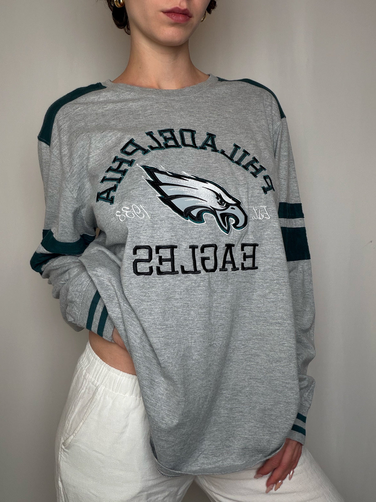 T-shirt manches longues gris NFL XL vintage