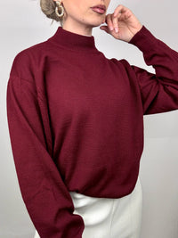 Vintage M Burgundy Wool Turtleneck Sweater