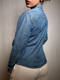 Tailliertes Vintage-Jeanshemd Größe S