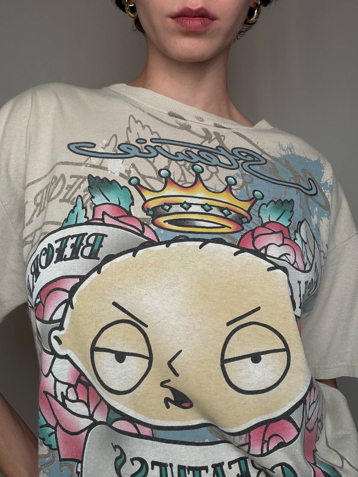 T-shirt beige style EdHardy Stevie L vintage