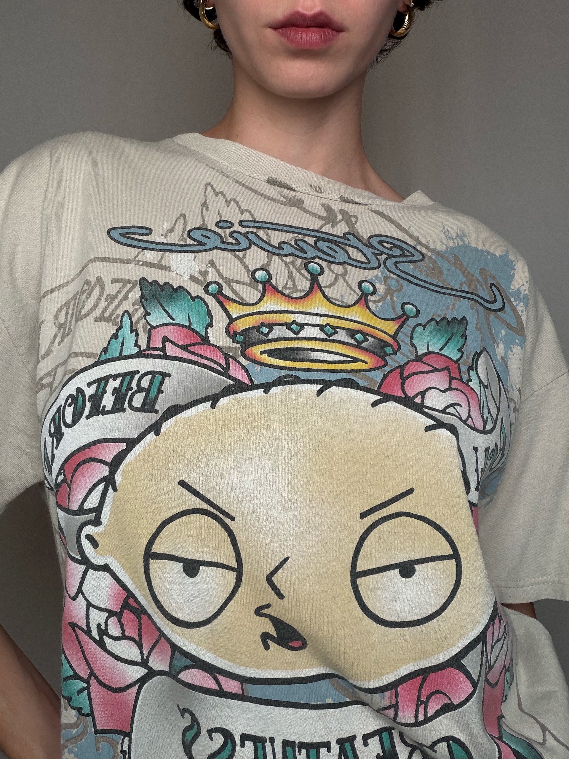 T-shirt beige style EdHardy Stevie L vintage