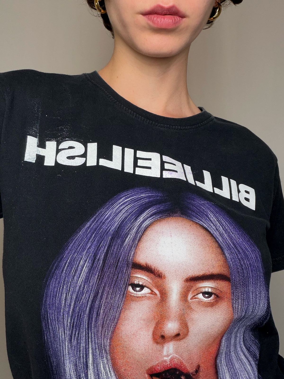 T-shirt noir Billie Eilish M vintage