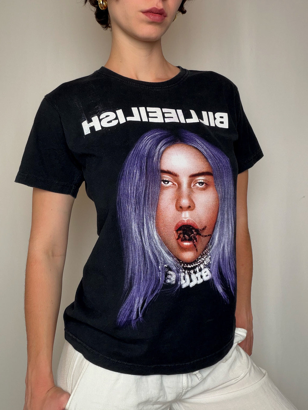 T-shirt noir Billie Eilish M vintage