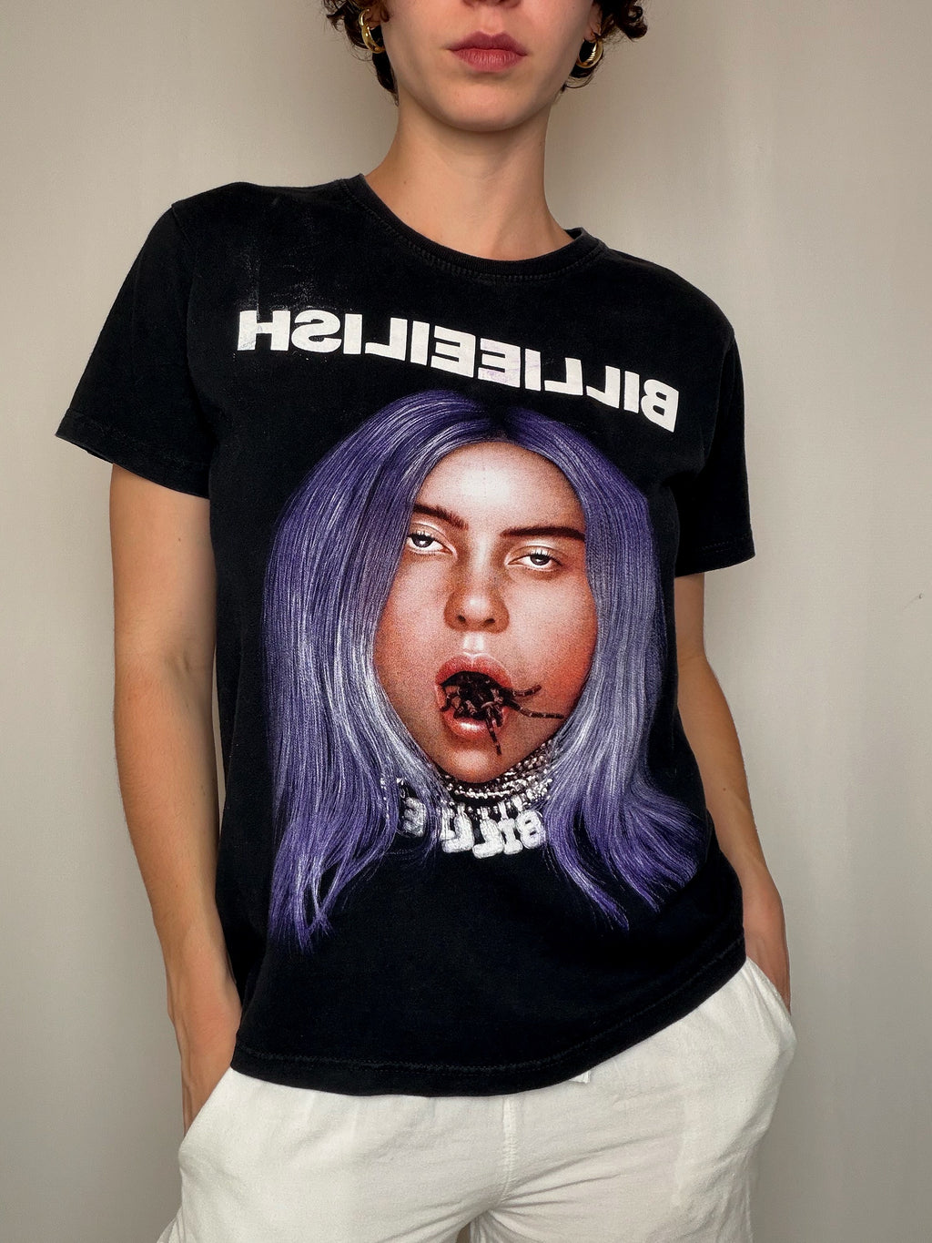 T-shirt noir Billie Eilish M vintage