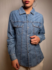 Chemise en denim cintrée S/M vintage